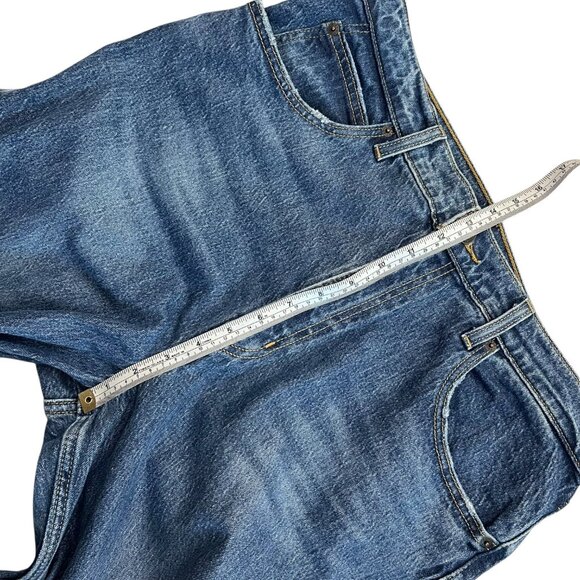 Levis Premium 70s High Flare Jeans Dark Wash Size 32 Bell Bottom Boho Western - Picture 11 of 14